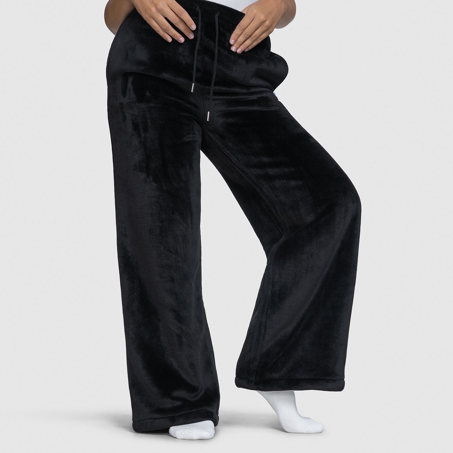 Black Sherpa Wide Leg Jogger
