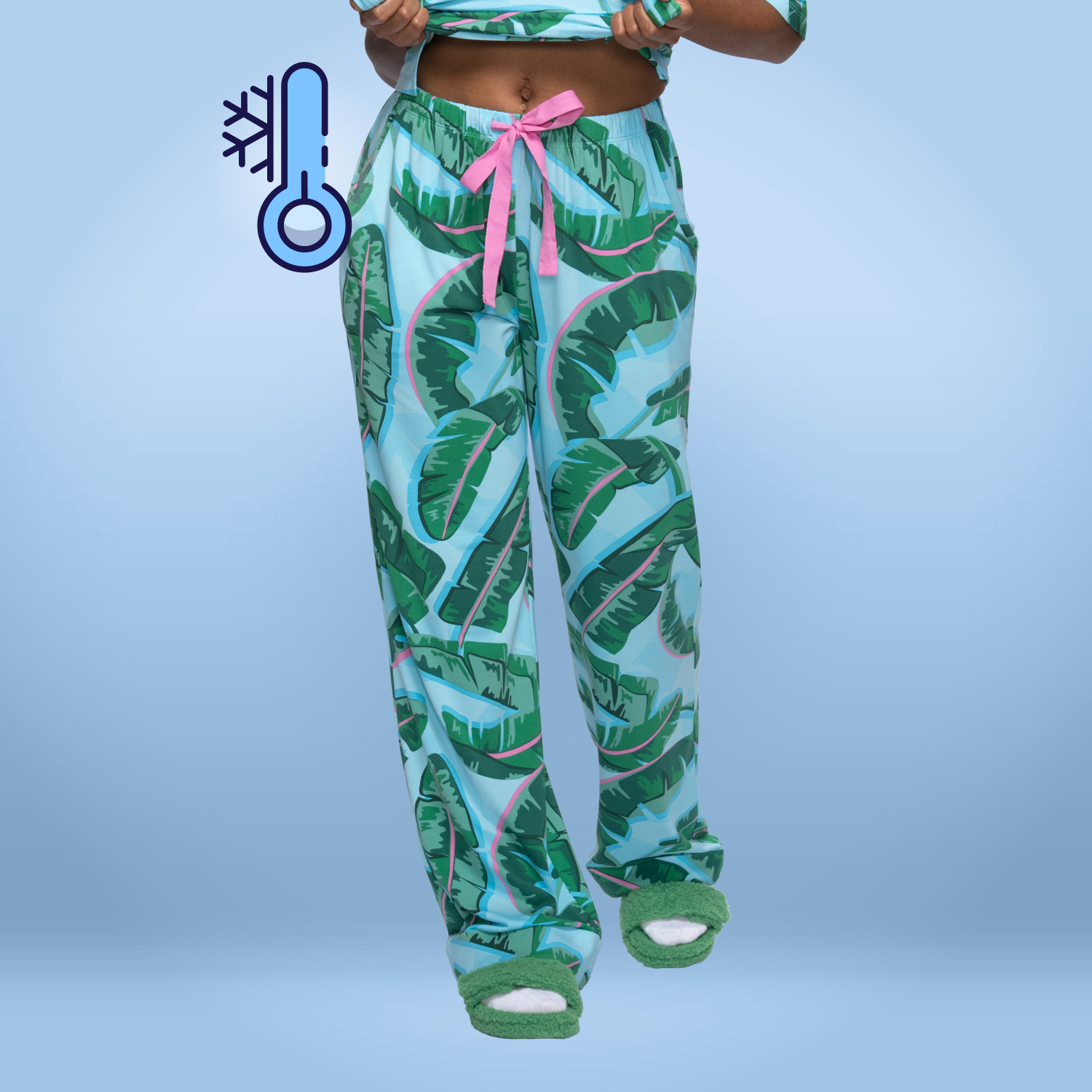 pajama pants best pajamas for cold weather Jungle Cooling Wide Pyjama Pant – The Oodie UK