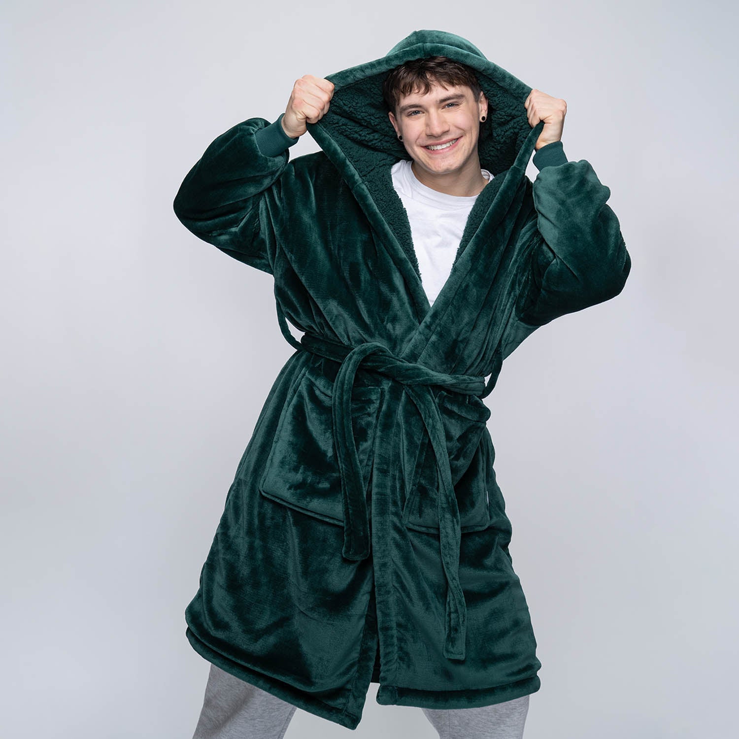 Moss Green Sherpa Dressing Gown – The Oodie UK