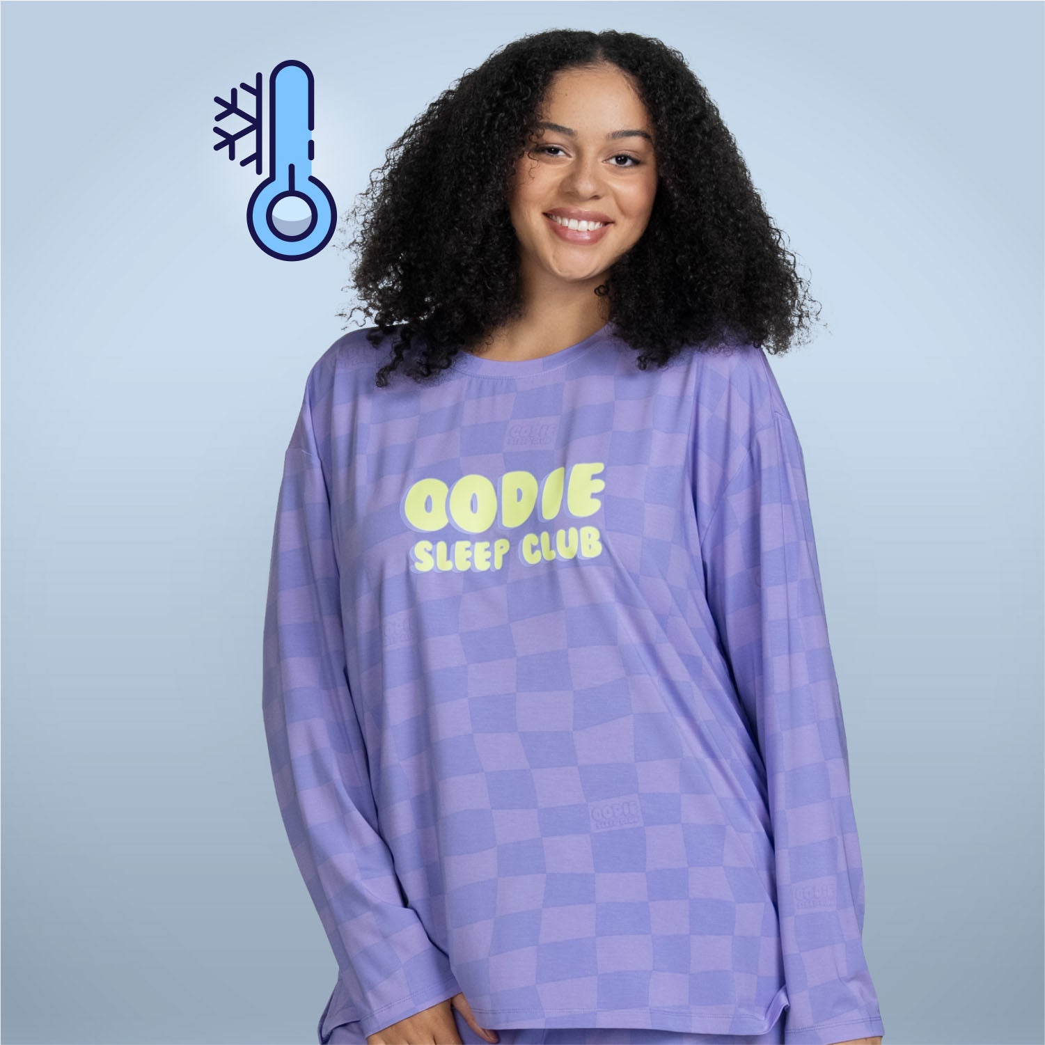 JM BLANKET - LIGHT BLUE x PURPLE Purple Checker Long Sleeve Pyjama