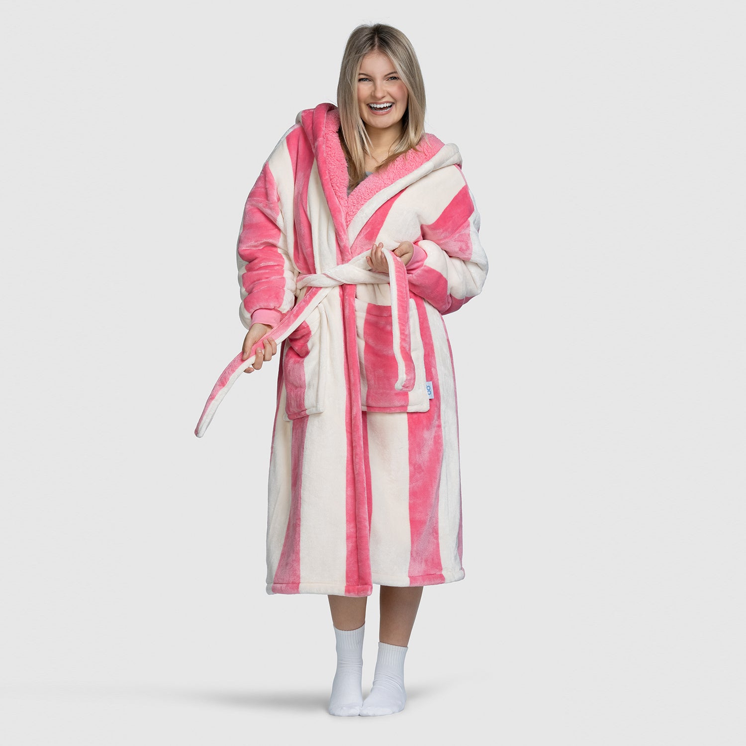 Rose Strip Dressing Gown