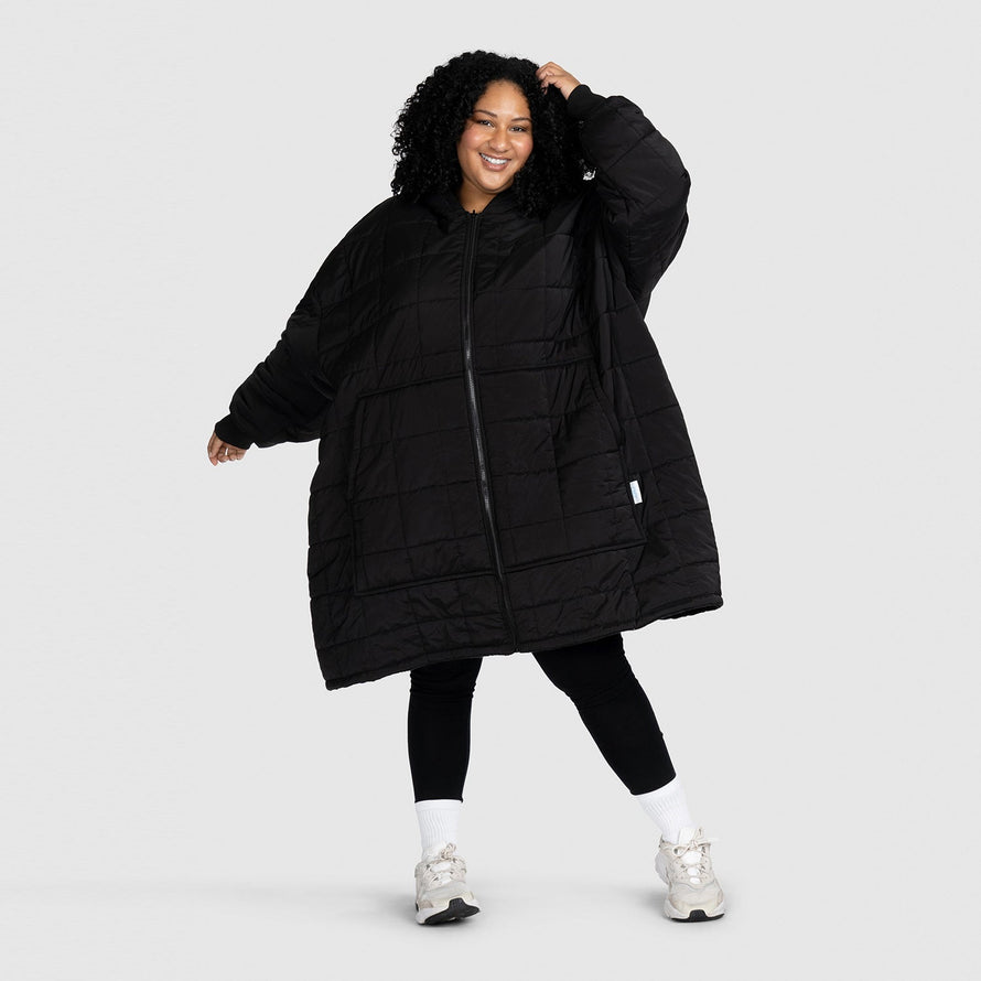 Black Zip Through Outdoor Oodie