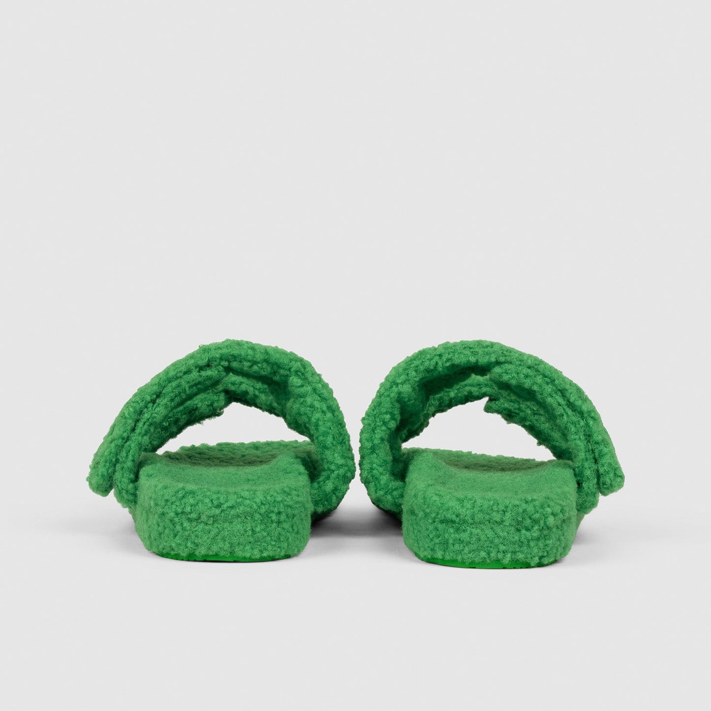 Green Two Strap Sherpa Slide