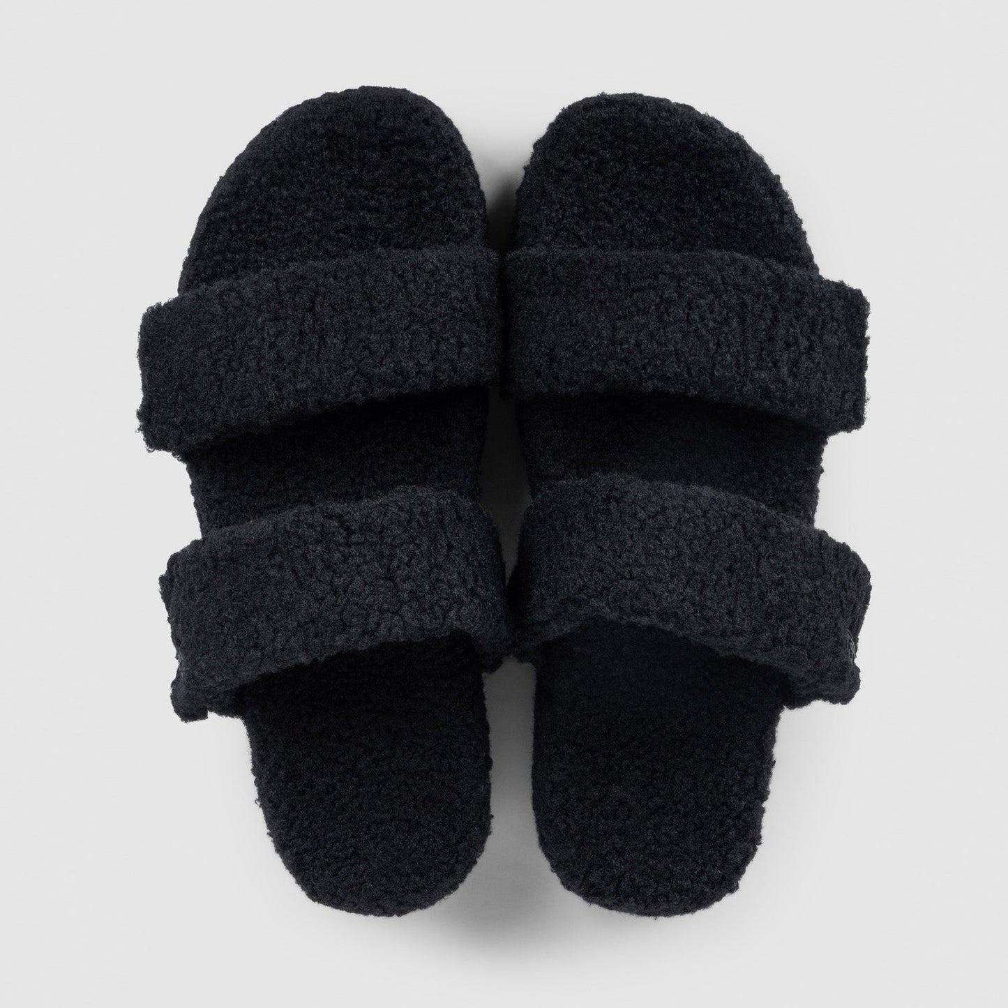 Black Two Strap Sherpa Platform