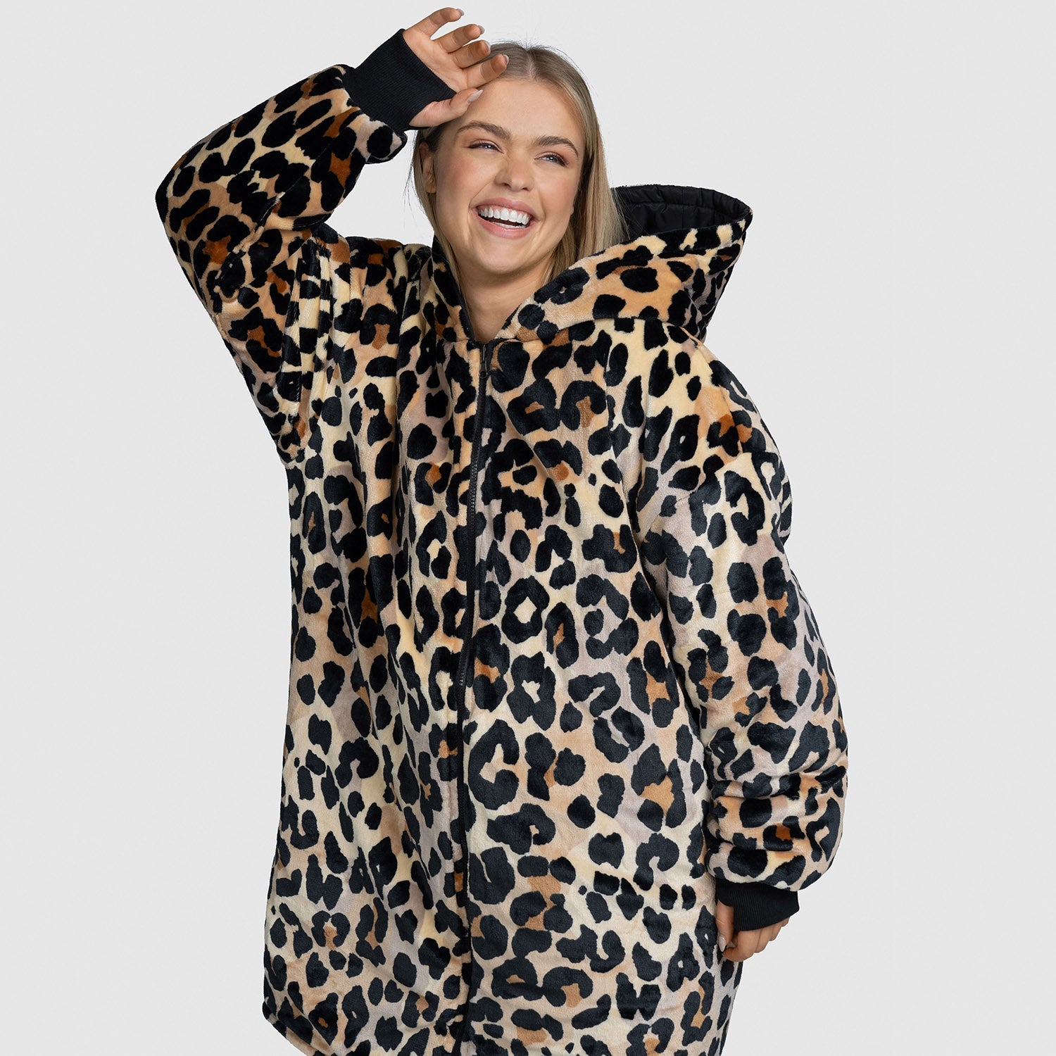 Leopard Hi-Low high quality Hooded Jacket