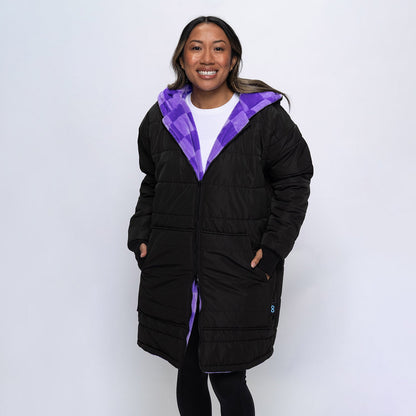 Black/Lilac Checker Print