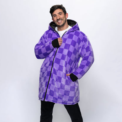 Black/Lilac Checker Print