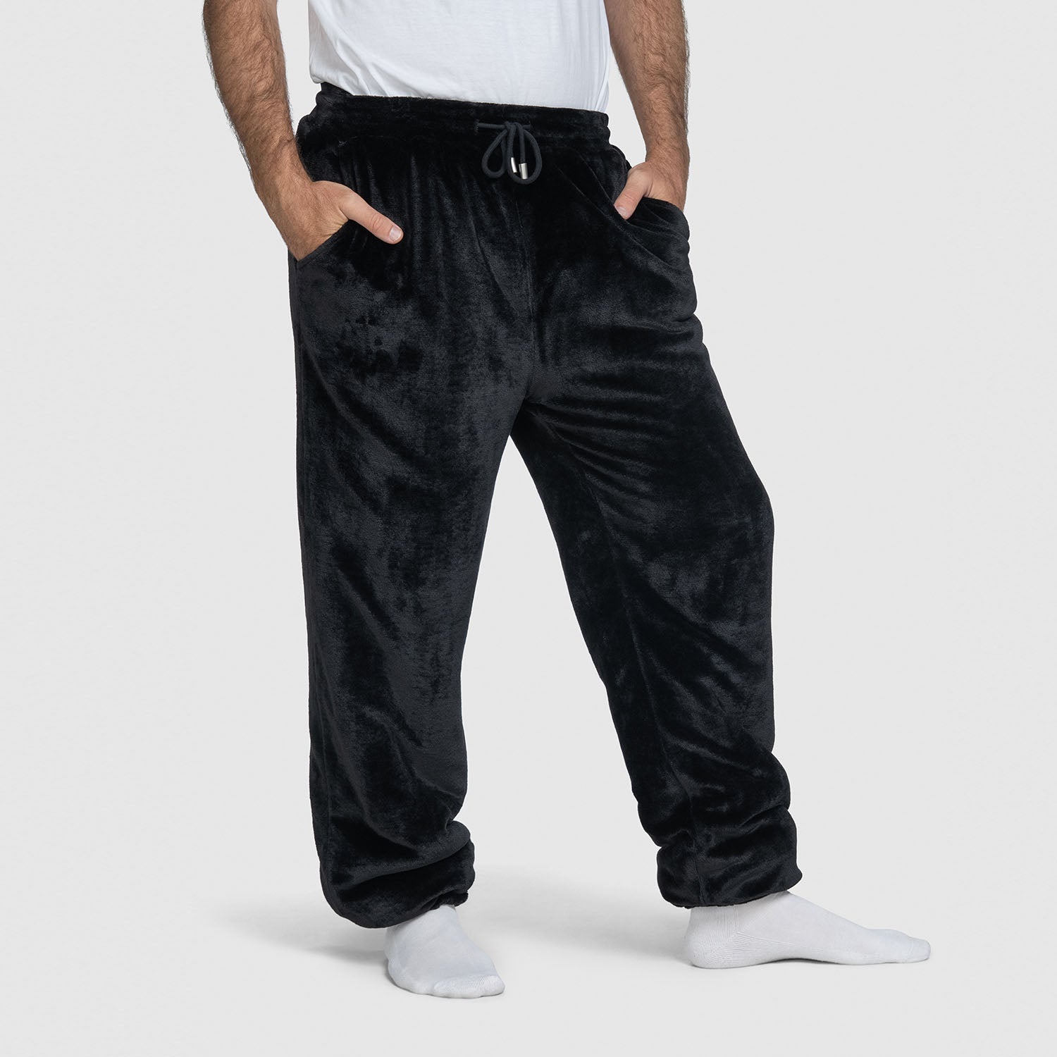 Black Sherpa Cuffed Jogger