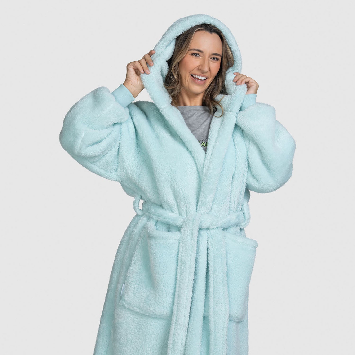 Blue Fluffy Dressing Gown The Oodie UK Blue Fluffy Dressing Gown The Oodie UK