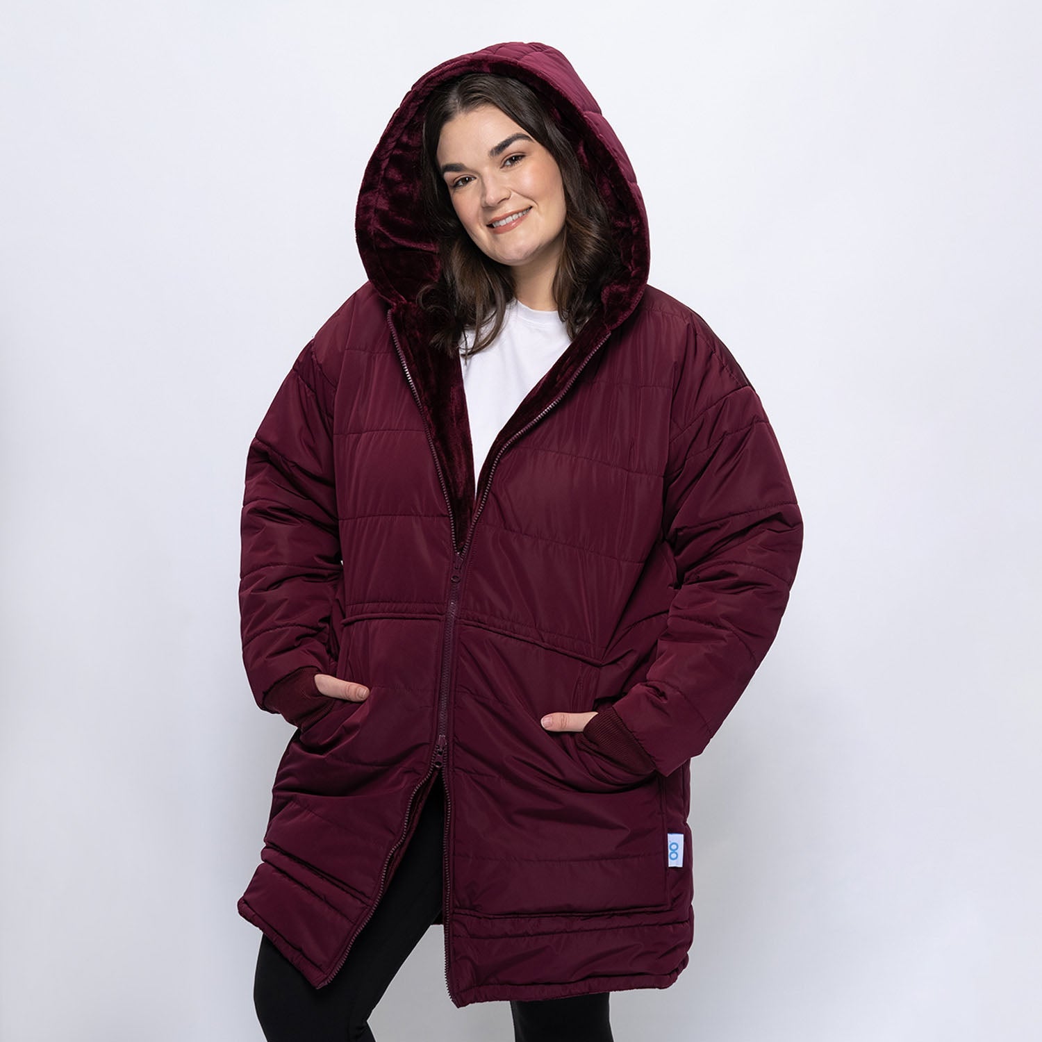 Burgundy Long Puffer Jacket