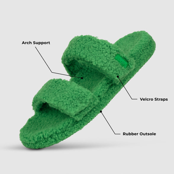 Black Two Strap Sherpa Slide – The Oodie UK