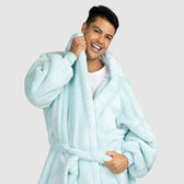 Fluffy Blue Oodie Dressing Gown