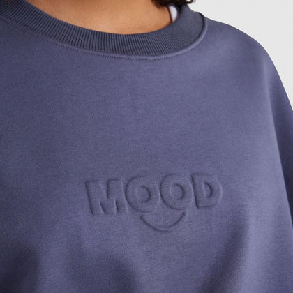 Light Steel Blue Relaxed Cotton Fleece Crew