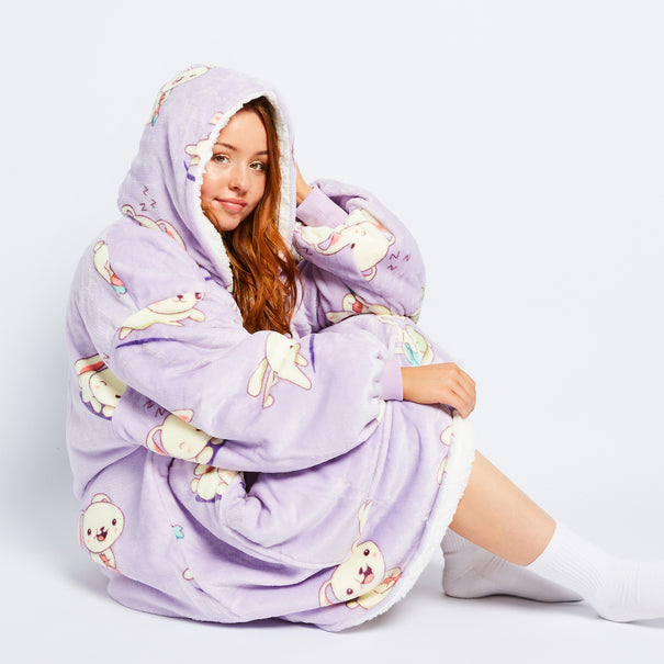 GC GAVENO CAVAILIA Animal Face Wearable Blanket Hoodie, Sherpa Fleece  Oversized Hoodie Blanket Women UK, Snuggle Blanket Snuddie Hoodies